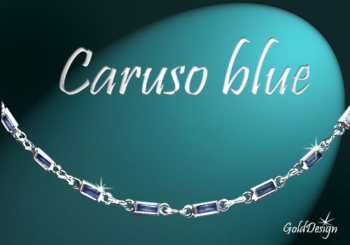 Caruso blue - náramek stříbřený